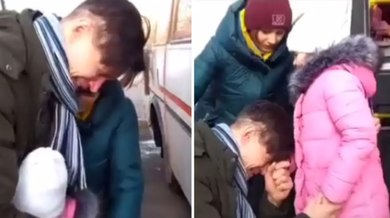 Татко во солзи се простува од ќерка си: Останува да ја брани Украина (ВИДЕО)